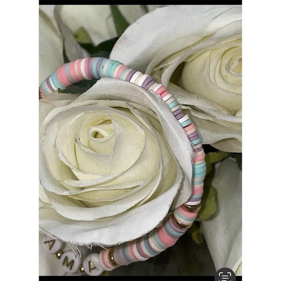 Bauble bar Mama Beaded Bracelet Multicolor elastic Women's Jewelry - Picture 2 of 5